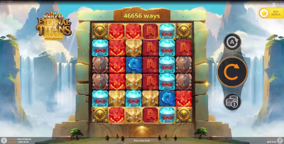 El logo de la Temple of Eternal Titans Maquina Tragamonedas