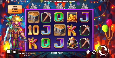 El logo de la Minerales Mágicos Carnaval Maquina Tragamonedas