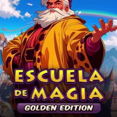 El logo de la Escuela de Magia Golden Edition Maquina Tragamonedas