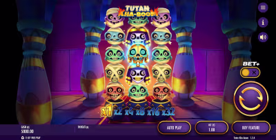 El logo de la Tutan Kha-boom Maquina Tragamonedas