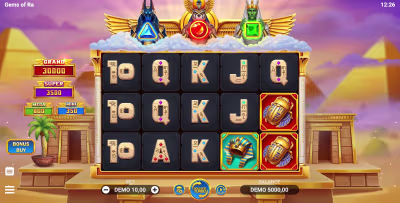 El logo de la Gems of Ra Maquina Tragamonedas