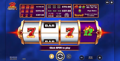 El logo de la Burning Triple 7s Maquina Tragamonedas