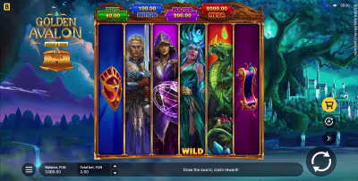 El logo de la Golden Avalon Hold and Win Maquina Tragamonedas