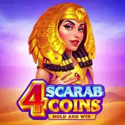 El logo de la 4 Scarab Coins: Hold and Win Maquina Tragamonedas