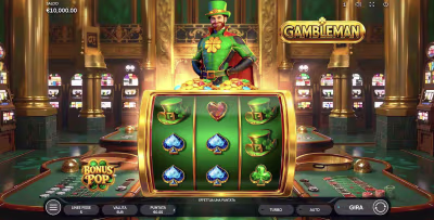 El logo de la Gambleman Maquina Tragamonedas