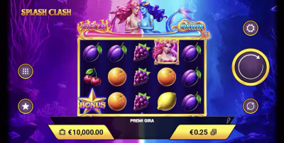 El logo de la Splash Clash Maquina Tragamonedas