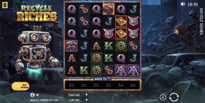 El logo de la Recycle Riches Maquina Tragamonedas