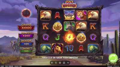 El logo de la Colt Lightning Inferno Maquina Tragamonedas