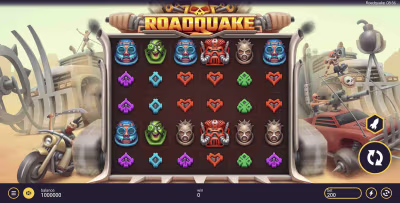 El logo de la Roadquake Maquina Tragamonedas