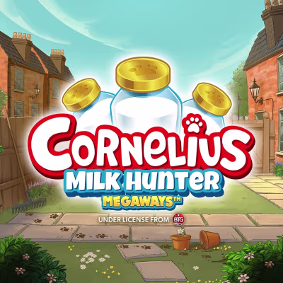 El logo de la Cornelius Milk Hunter Megaways Maquina Tragamonedas