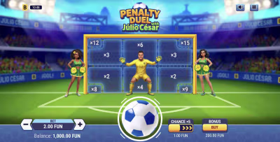 El logo de la Penalty Duel with Júlio César Maquina Tragamonedas