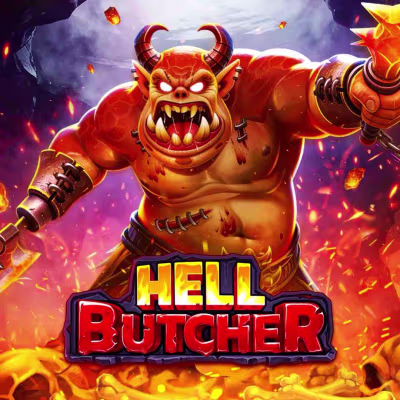 El logo de la Hell Butcher Maquina Tragamonedas