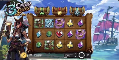 El logo de la 3 Cursed Chests Hold & Win Maquina Tragamonedas