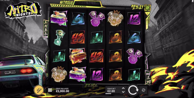 El logo de la Nitro Nights Maquina Tragamonedas