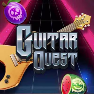 El logo de la Guitar Quest Maquina Tragamonedas