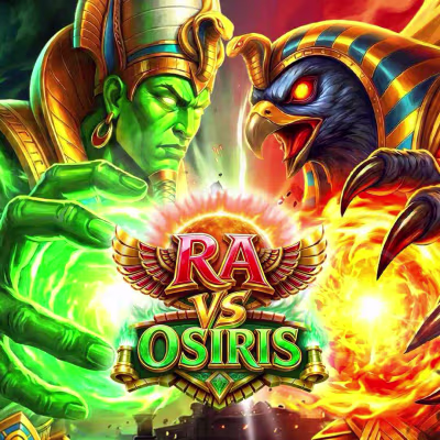 El logo de la Ra vs Osiris Maquina Tragamonedas