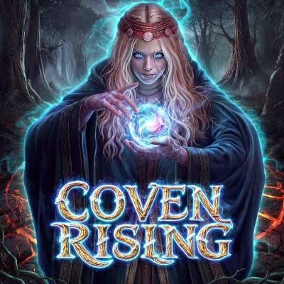 El logo de la Coven Rising Maquina Tragamonedas