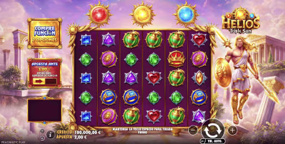 El logo de la Helios Triple Sun Maquina Tragamonedas