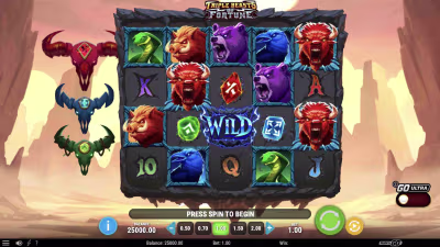 Partida de prueba en la tragaperras Triple Beasts of Fortune: rodillos y símbolos del juego