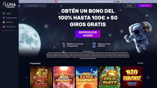 El sitio de el casino online LunaCasino