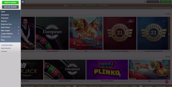 La secion juegos en vivo de el casino Prime Casino