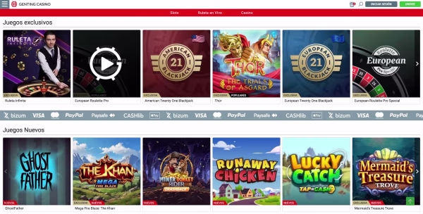 El sitio de el casino online Genting Casino