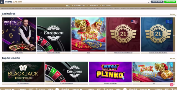 El sitio de el casino online Prime Casino