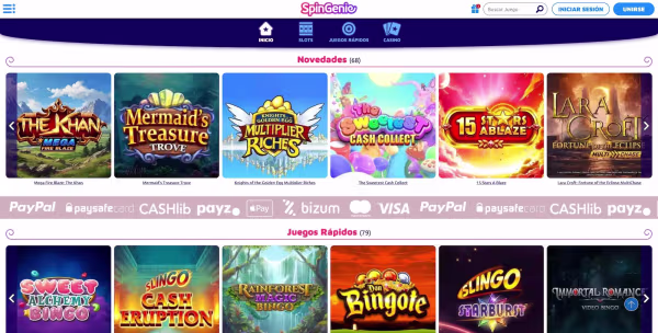 El sitio de el casino online SpinGenie