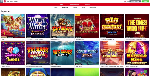 La secion tragaperras de Genting Casino