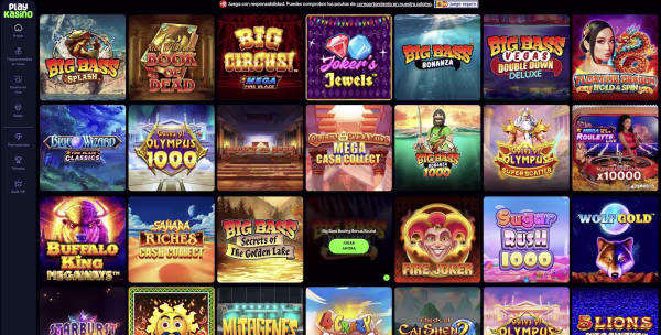 La secion tragaperras de PlayKasino