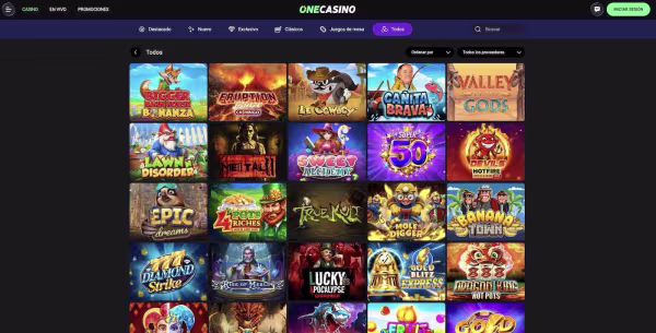 La secion tragaperras de OneCasino