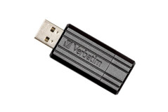 זכרון USB נייד  Verbatim 64GB PinStripe USB Drive Black