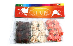 פרחי נייר לקישוט - סט 24 יחידות