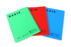 מחברת ספירלה A4 בייסיק X כריכת פלסטיק נושא אחד - משובץ