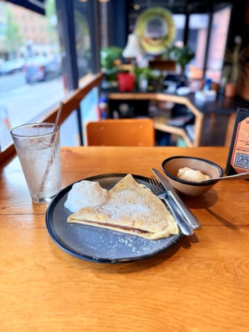 A tasty chocolate crepe for lunch in Albany