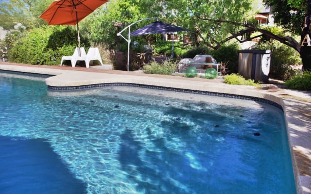 Alessandro's listing on misterb&b - The pool is located directly in front of the Studio. It is private to the house; the area is spacious my patio furniture scattered in an area to accommodate 20+ people will tons of privacy. Most of the time you will be alone. 
