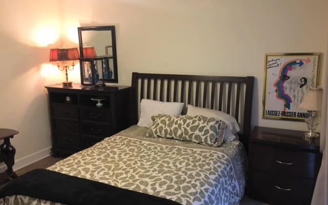 great master bedroom with private bath and very spacious exterior deck