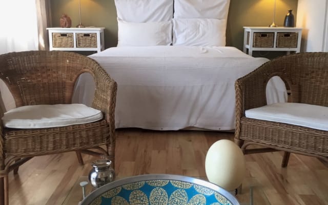Dave's listing on misterb&b - The garden cottage has a private entrance, a private garden with bbq na dtable and chairs set amongst the lemon and lime trees. The cottage has a queen size bed, a sofa,  coffee table, and a fully equipped kitchen. 