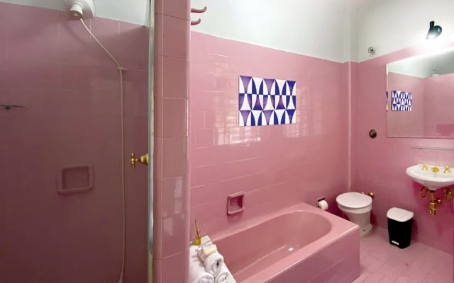 Exclusive Suite gay heart of SP / vintage pink bathroom / green...