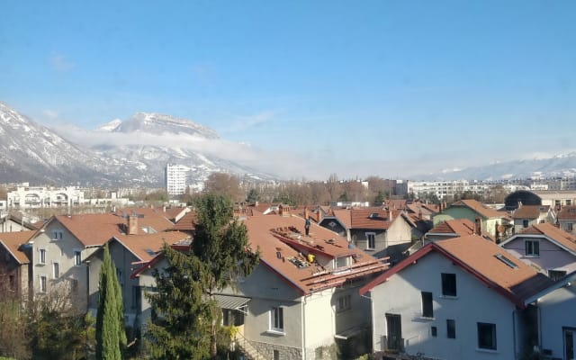 Room in cosy Grenoble apartment with mountain views