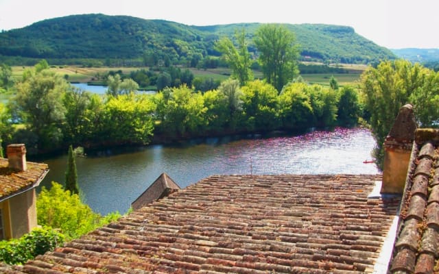 Fairytale house. Bird's-eye view of the river. Dordogne