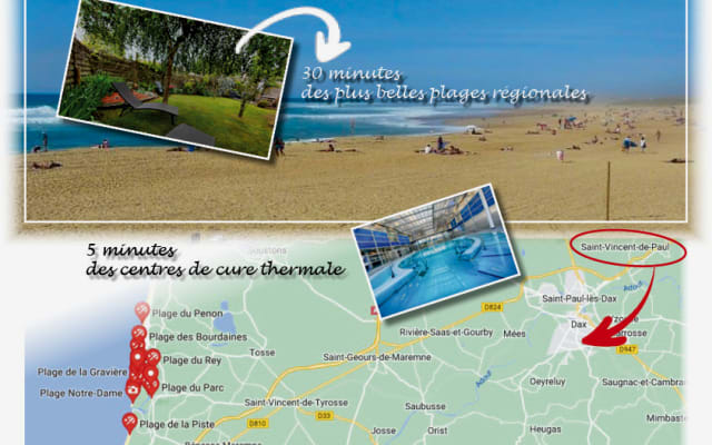 Ferienhaus / 2 bis 4 Personen mit privatem Spa / St Vincent de Paul