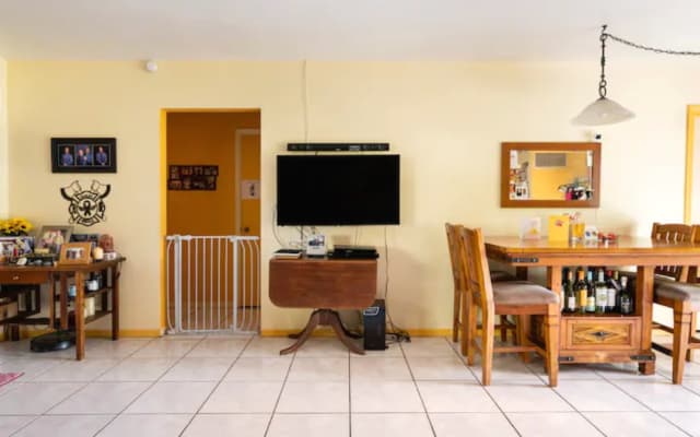 Dave's listing on misterb&b - Large screen TV in the living room.  NO cable TV!