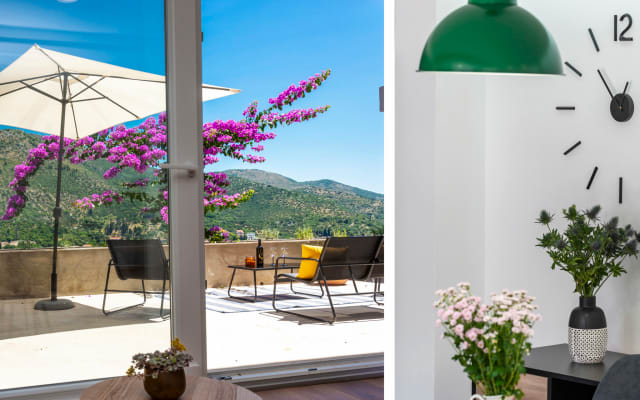 Villa moderne avec piscine à débordement et vue imprenable sur la...