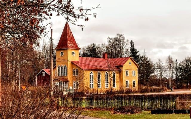 Swedish woodenchurch dated 1882 turned into a unique home.