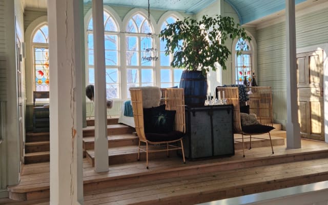 Swedish woodenchurch dated 1882 turned into a unique home.