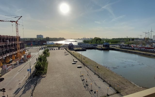 Waterfront apartment in gay area.