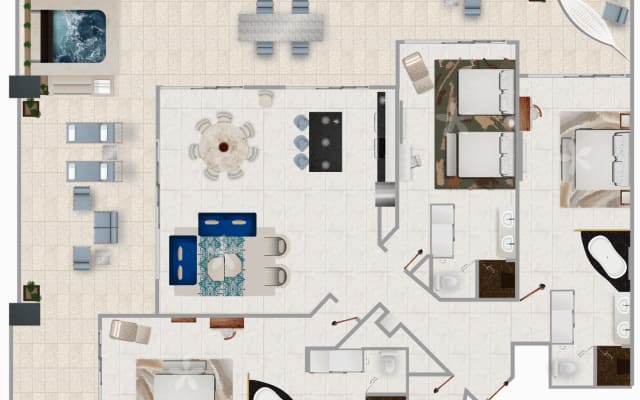 Garza Blanca 3-Bdrm. Suite. Genießen Sie die Entspannung in Luxus.