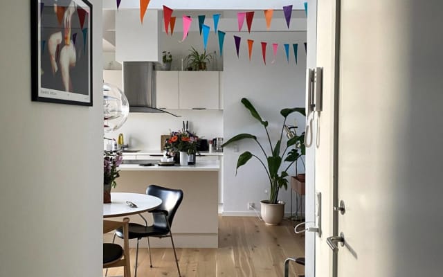 Penthouse mit Blick auf die Türme von Kopenhagen