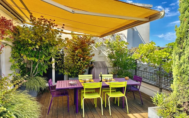 Oasis on a rooftop terrace